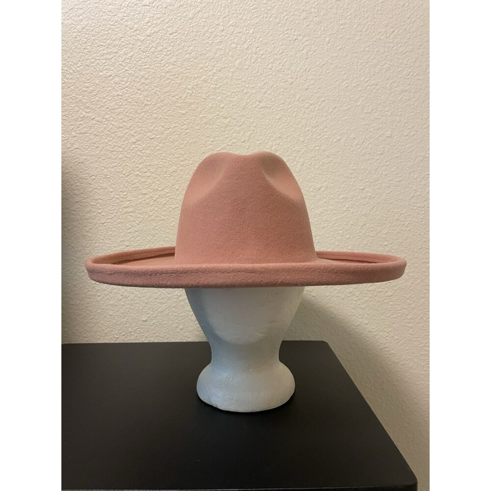 Gigi Pip Cara Loren Pencil Wide Brim Hat Tan 100% Australian Wool Size 57 - Picture 4 of 8